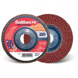 SAIT Abrasivi, TOP-Ceramic, Saitlam-PE, Disco abrasivo con láminas, para Aplicaciones de metal