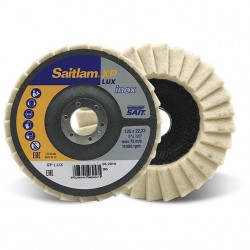 SAIT Abrasivi, Saitlam XP-LUX, chleifmittel Fächerschleifscheibe aus reinem Baumwollfilz, Anwendungen Metall