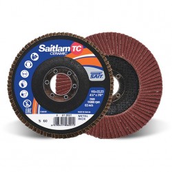SAIT Abrasivi, TOP-Ceramic, Saitlam-TC, Abrasive flat flap disc, for Metal Applications