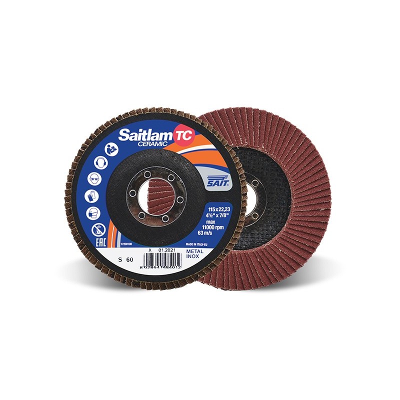 SAIT Abrasivi, TOP-Ceramic, Saitlam-TC, Abrasive flat flap disc, for Metal Applications