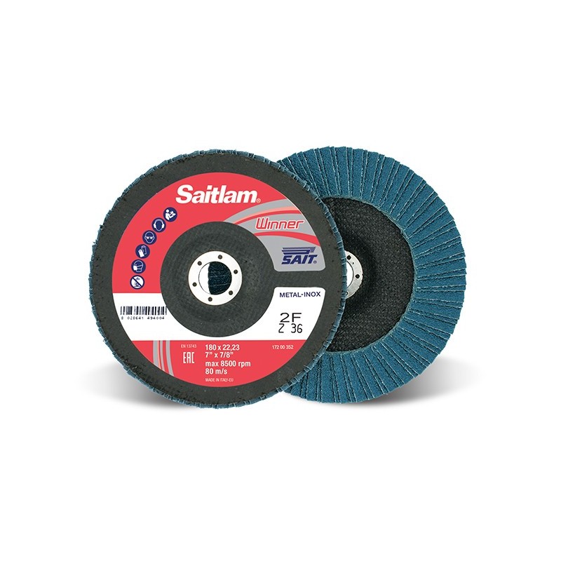 SAIT Abrasivi, Winner, Saitlam-Double, Abrasive Double flap disc, for Metal Applications