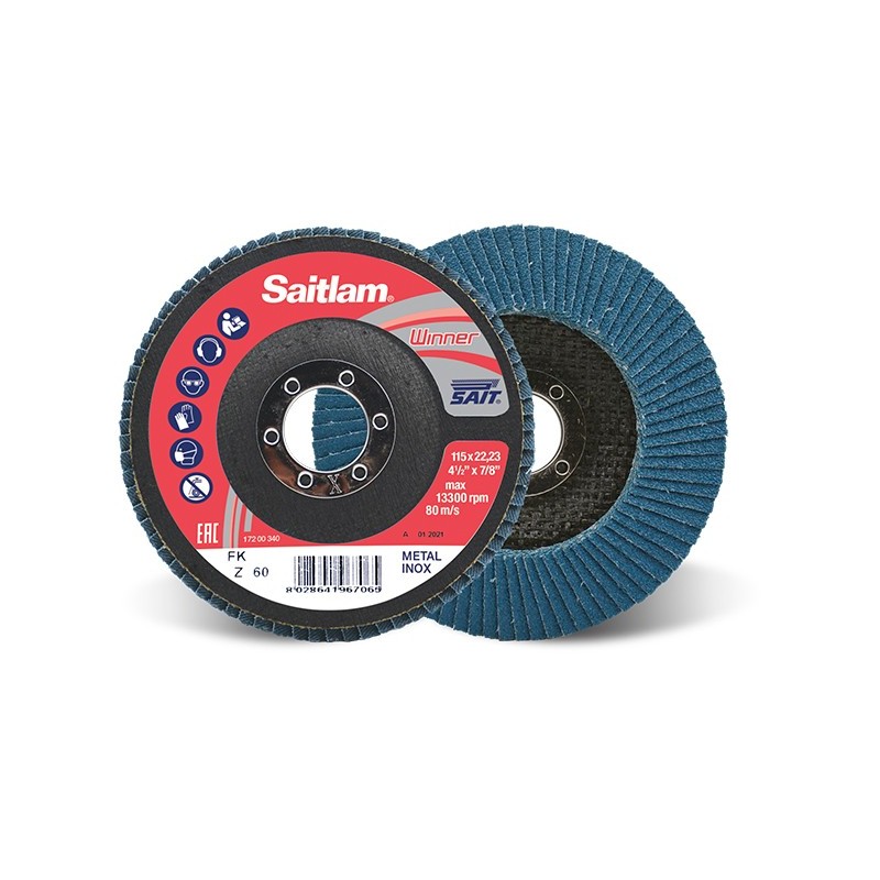 SAIT Abrasivi, Winner, Saitlam-FK Z, Abrasive conical flap disc, for Metal Applications