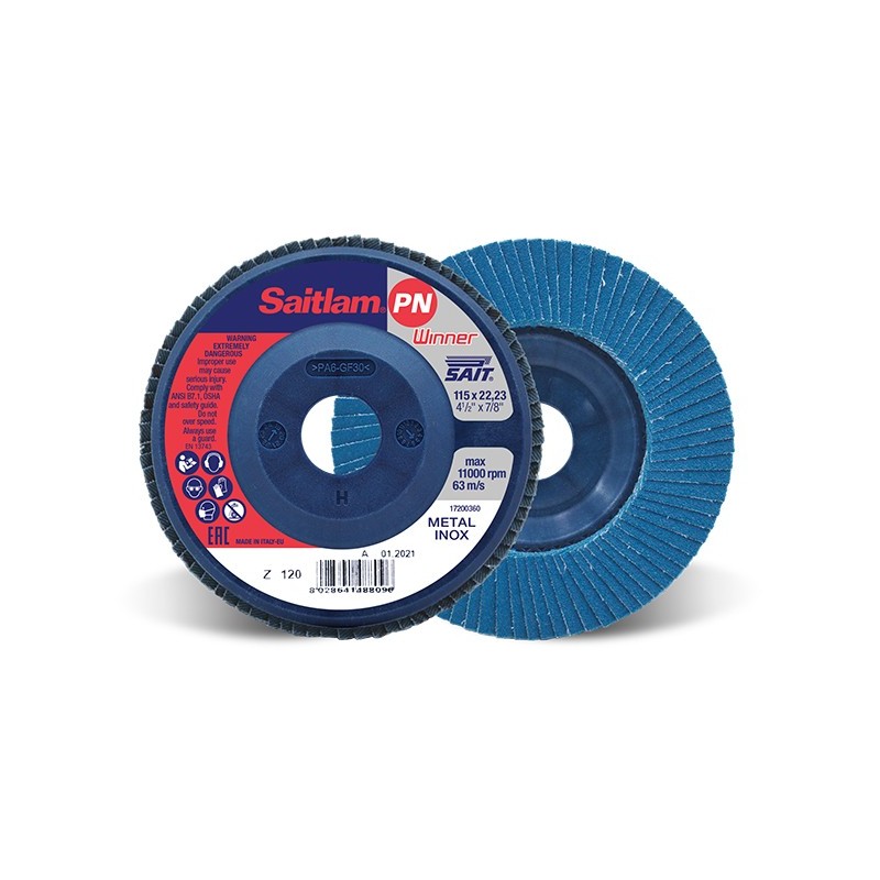 SAIT Abrasivi, Winner, Saitlam-PN Z, Abrasive flat flap disc, for Metal Applications