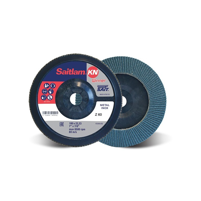 SAIT Abrasivi, Winner, Saitlam-KN Z, Abrasive conical flap disc, for Metal Applications